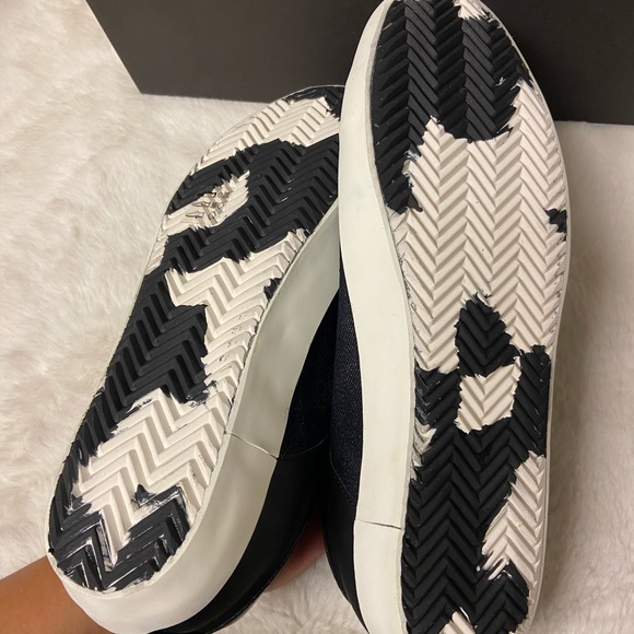 New 9.5 Karl Lagerfeld men’s denim/leather/suede sneakers - Picture 10 of 13